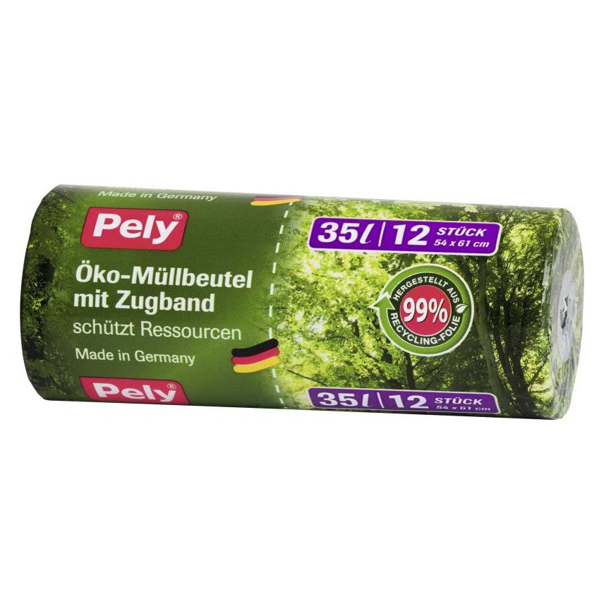 Pely Müllbeutel Öko 35,0 l grün, 12 St. (12x, 35 l) (914056)