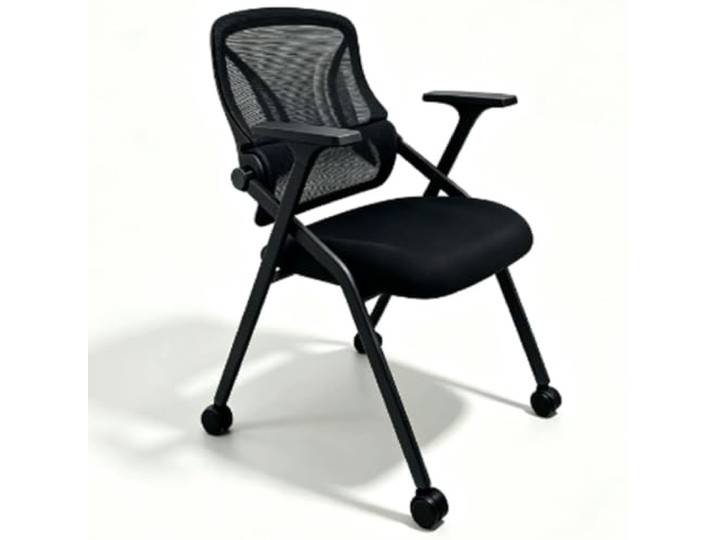 YPIOUREN Esszimmer Stühle, Stuhl mit Armlehne, Stuhl Esszimmer Weiches Sitzkissen, Verstellbare Rückenlehne, Leicht zu Verstauen, Hervorragende Atmungsaktivität(Black (With wheels))