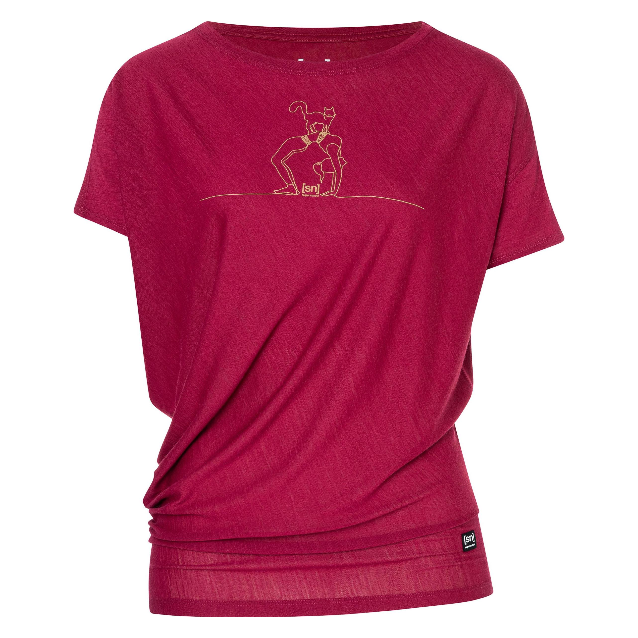 Super Natural Women's Cat Yoga Loose Tee (M) (SNWP07001-7)