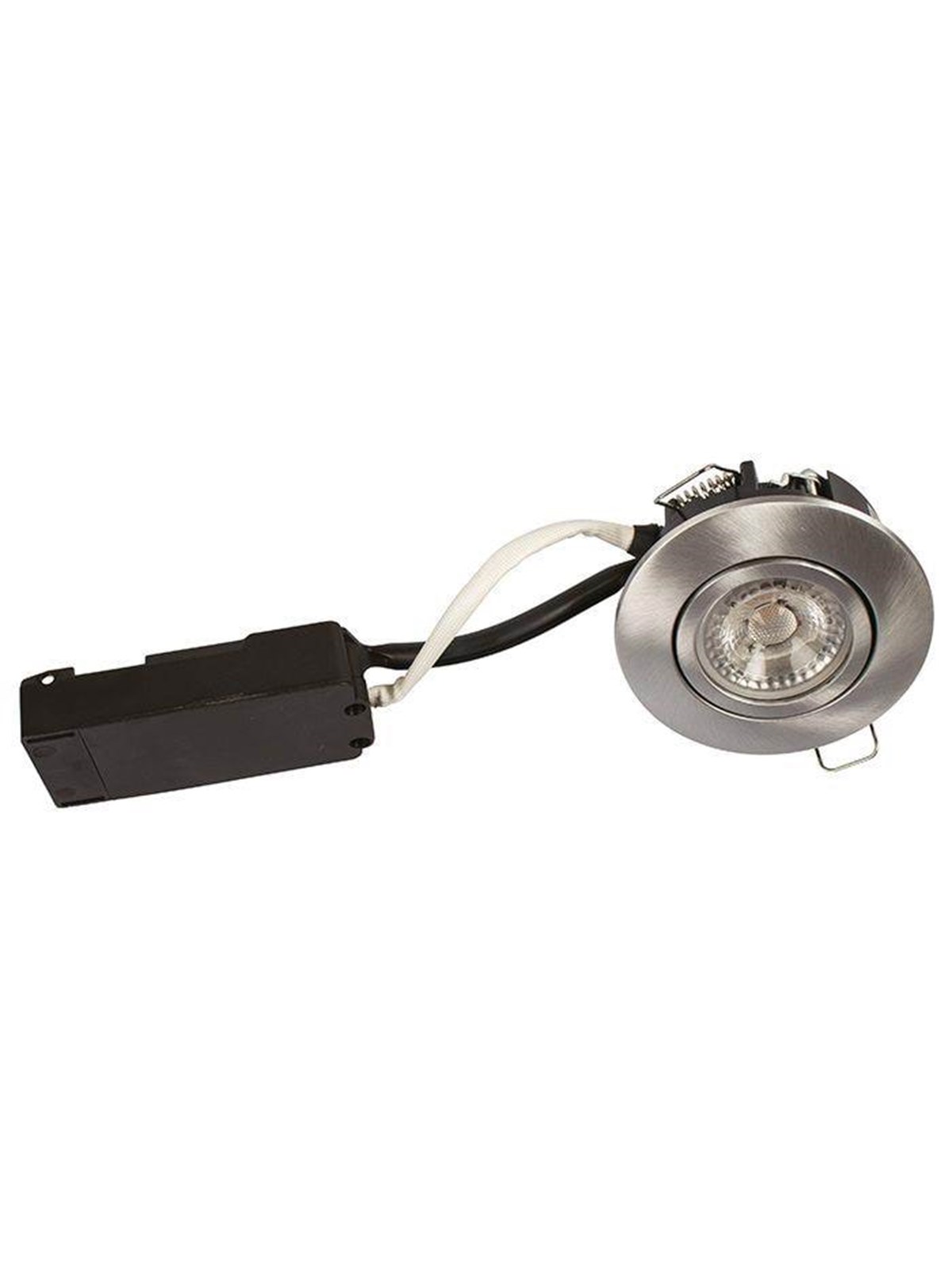 Scan Products Luna lp 230v dimmable flicker free 6.2w 2700k cri95 ip44 brushed alu round