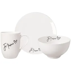 Villeroy & Boch Statement Frühstücks-Set Je t'aime 3-teilig