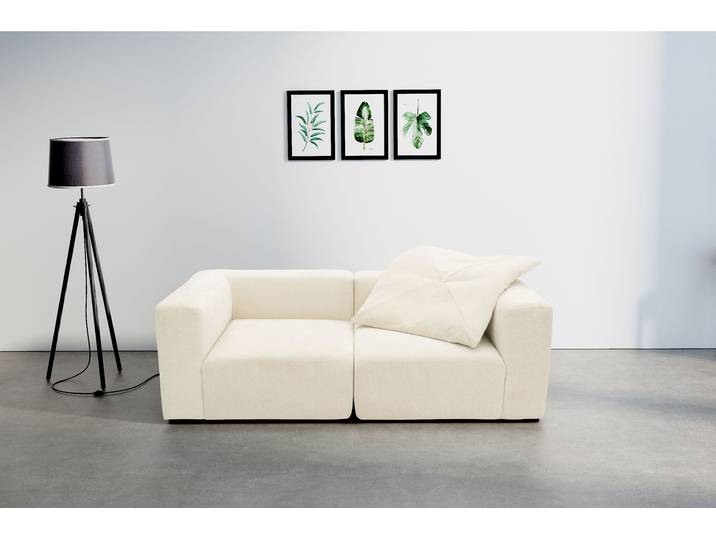 2-Sitzer HOME AFFAIRE Utvik bestehend aus 2 Eckelementen , beige (creme), B:26cm H:69cm T:108cm, 100% Polyester, Sofas, 2-Sitzer, bestehend aus einzelnen Modulen für individuelle Zusammenstellung