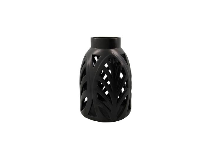 Lanterne 32 cm en terre cuite noire HDElm