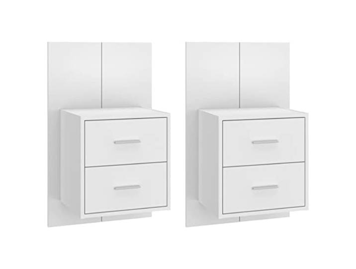 Heofavd 2er Set Wandnachttisch Hängender Nachttisch Weiß 48,5x32,5x80cm