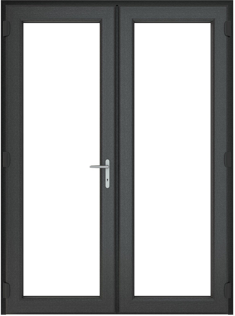 Crystal Direct Upvc French Door Clear 206cm H x 129cm W x 7cm D