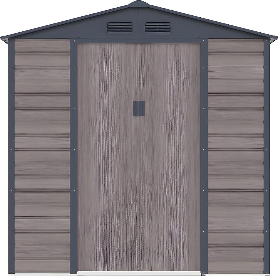Gartenhaus Gerätehaus - 4,15 m² - Stahl - Holz-Optik - Grau - ADELMO