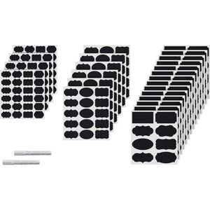 Meister Tafeletiketten 9449940 Set mit Markern, 75 x 40mm, selbstklebend, schwarz, 298 Stück