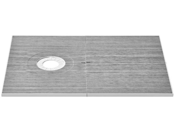 VEVOR Kit de bord de douche\, 1524 x 965 x 28 mm\, grand kit de receveur de douche avec évacuation décalée de 16\,5 cm\, kit d'installation de douche léger en EPS avec 2 chiffons étanches\, barres d'inclinaison pour receveur de douche
