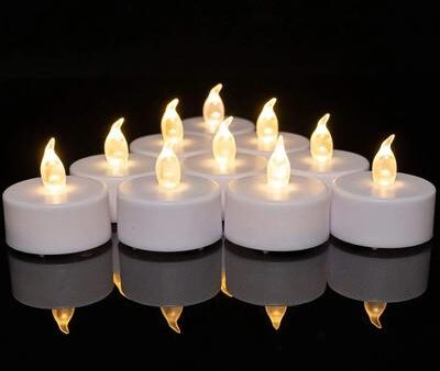 Uplift Treasures 24 Piece Warm White Flameless LED Tealight Candles For Holiday And Party Decor warm White 24 pack