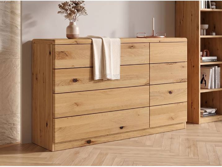 Wildeichenkommode Hell „Nora“ 150 cm Massivholz Wildeiche Hell