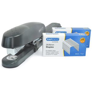 RAPESCO Langarmhefter ECO 790, 1281, schwarz, 50 Blatt Heftleistung, für DIN A6, A5, A4, A3 & A2