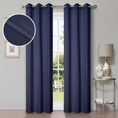 Superior Linen Washable Room Darkening Curtains, Set of 2 Panels