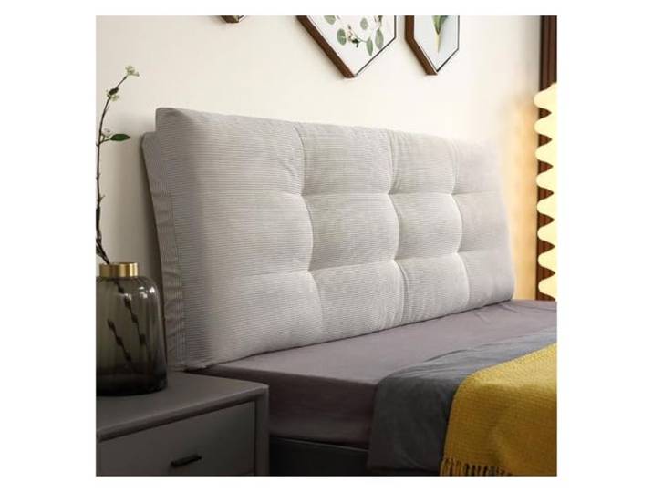 ABZDUNG Gepolsterter Bettrückenkissen-/Kopfteilbezug Einzel-Doppel-Kopfteil, wandmontiertes Lesekissen, weicher Cord-Kopfteilbezug(O,With headboard - 190x60x10cm)
