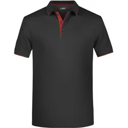 Polo-Shirt Stripe "JN728" - XL - black/red