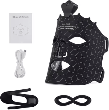 Inspire Curations 7 Color Silicone LED Face Mask For Skin Rejuvenation no Box Black