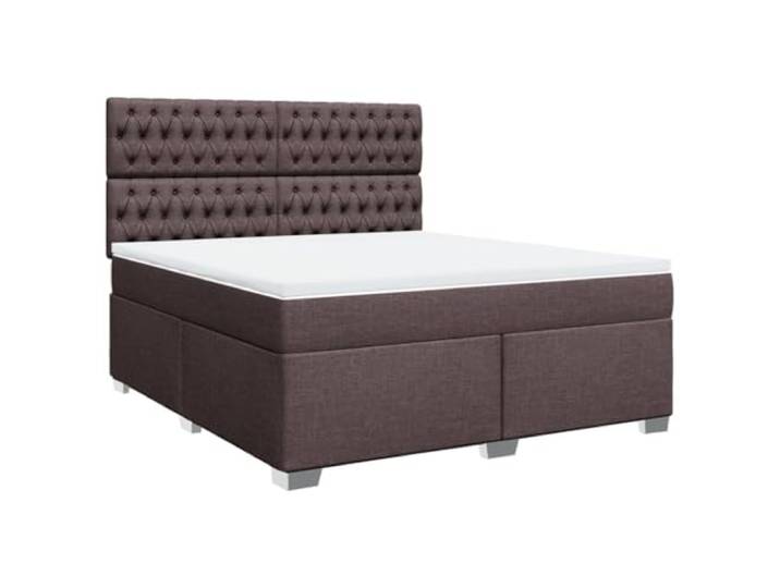 Makastle Boxspringbett mit Matratze Dunkelbraun 180x200 cm Taschenfederkernmatratze