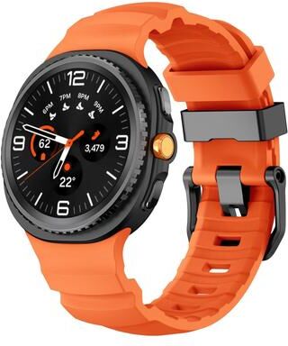 Everyday Crate Samsung Galaxy Watch8 Classic Silicone Watch Band Adjustable Sports Watch Strap With Black Buckle orange