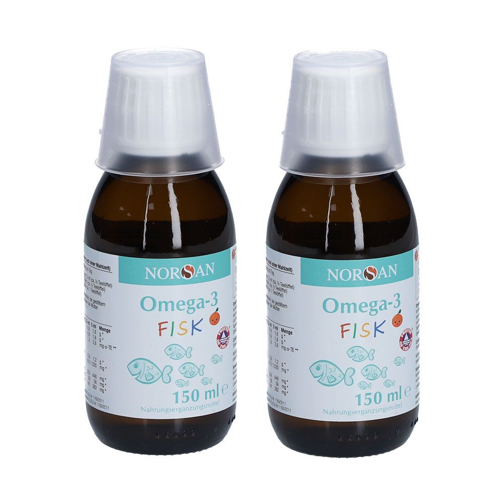 Norsan Omega-3 Fisk f.Kinder flüssig x2 2x150 ml Flüssigkeit