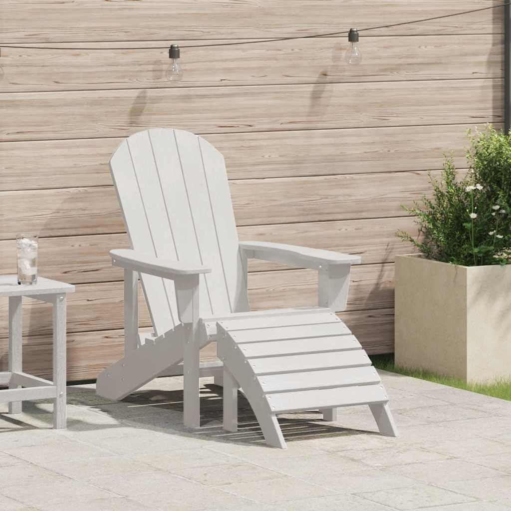 Weißer Adirondack-Stuhl, 82 x 74 x 92 cm, aus HDPE für Terrasse, Hinterhof und Garten
