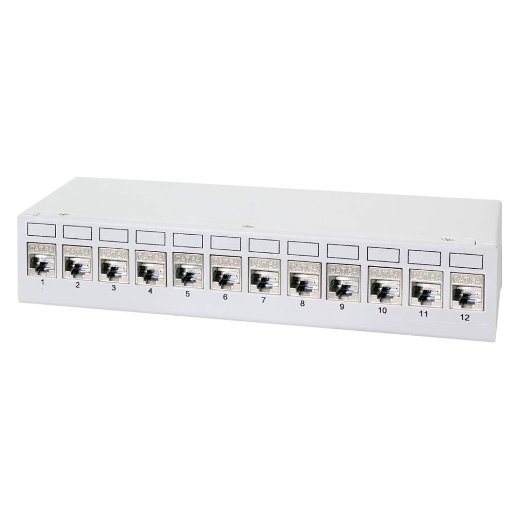 LogiLink Patch Panel 12 Port mit 12 Cat.6A Keystone Modulen (NK4093)