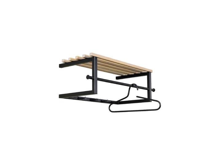 Design Wandgarderobe „Marco“ Schwarz/Eiche Natur Spinder Design