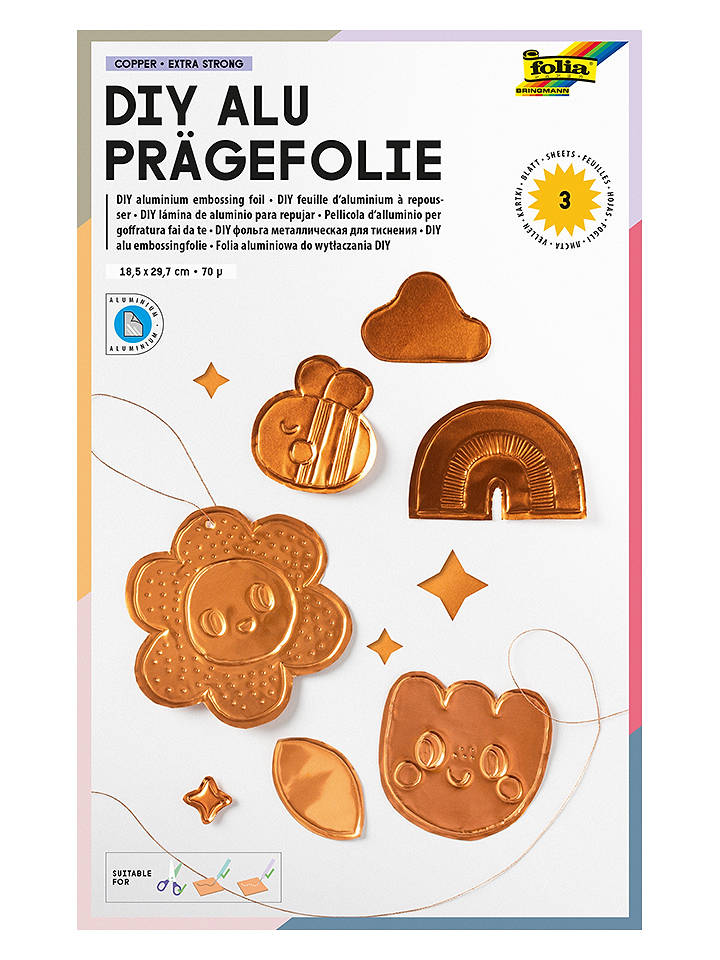 folia PAPER Prägefolienmappen "DIY" in Kupfer - ab 5 Jahren - onesize