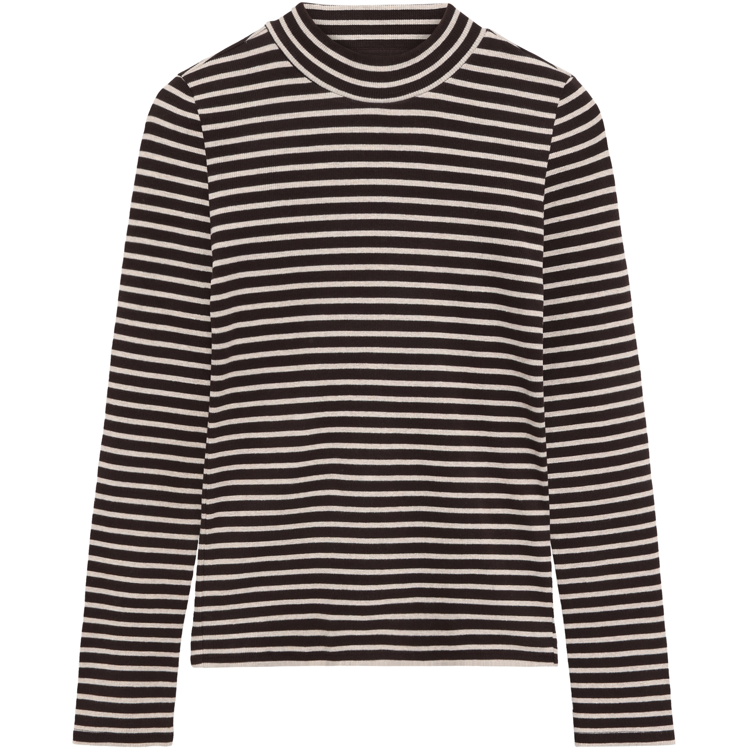 KnowledgeCotton Apparel Rib High Neck Damen Longsleeves braun Größe L Lifestyle Hautfreundlich