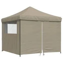 vidaXL Partyzelt Faltbar Pop-Up mit 4 Seitenteilen Taupe