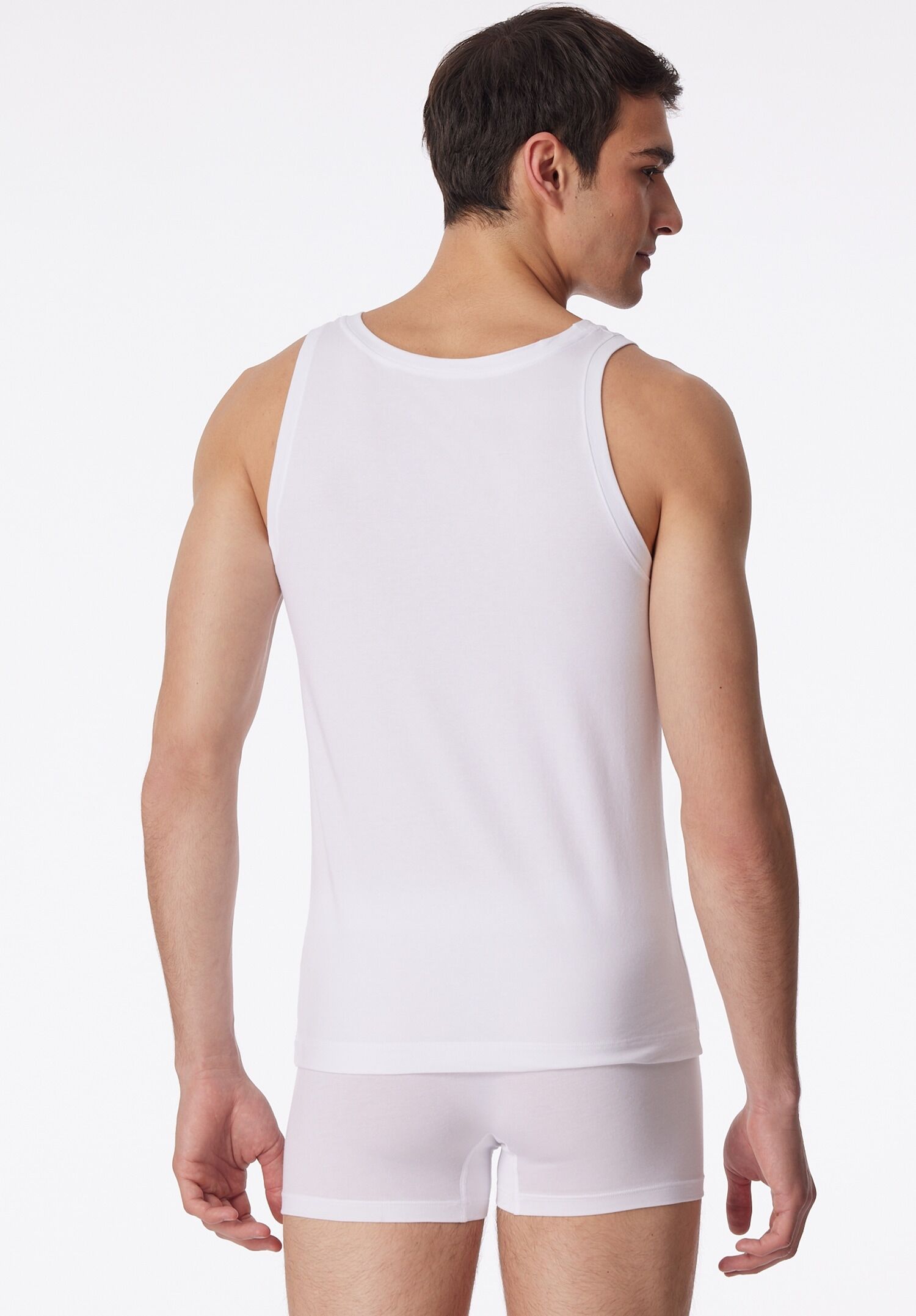 Unterhemd SCHIESSER "Long Life Soft", Herren, Gr. 8, N-Gr, weiss (100, weiß), Single Jersey, Obermaterial: 45% Baumwolle, 45% Modal, 10% Elasthan, Unterhemden Unterhemd, optimales Feuchtigkeitsmanagement 100, weiß 8, N-Gr