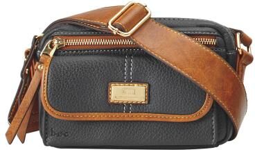 BOC Oakfield Camera Organizer Handbags in Charcoal Grey/Saddle, Synthetic
