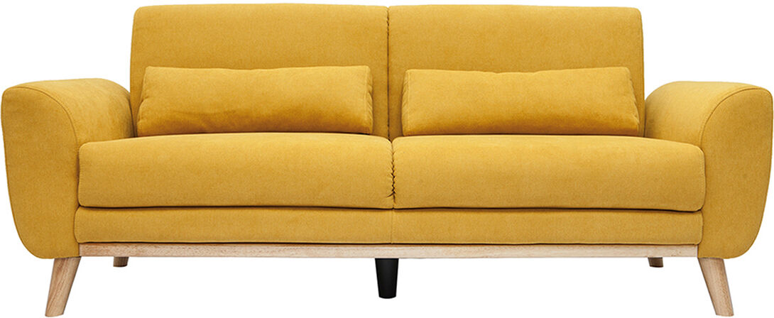 Miliboo Skandinavisches Sofa 3-Sitzer Samt gelb EKTOR