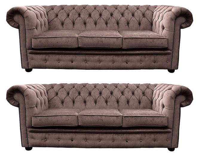 Chesterfield Lederen Bankset Klassieke Sofagarnituur voor de Woonkamer