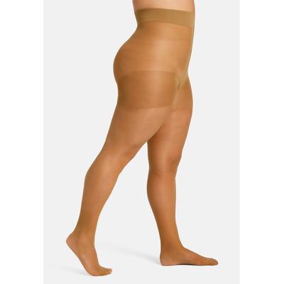Feinstrumpfhose CAMANO "fine curvy", Damen, Gr. 44/46, beige (make up), Obermaterial: 74% Polyamid, 26% Elasthan, unifarben, Strumpfhosen Feinstrumpfhose, Curvy-Tights, extra breiter Bund, Matt-Look