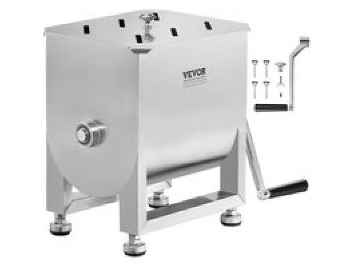 VEVOR manueller Gastro Fleischmischer 10 L Fleischverarbeitungsgerät (maximales Mischen von 6,8 kg Fleisch), Fleischmischer aus Edelstahl, Wurstmischer mit Deckel und Griff, Handmixer für Hackfleisch