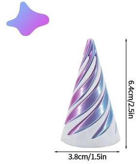 Uplift Treasures 3D Printed Rotating Spiral Cone Fidget Toy Impossible Pyramid Bunny Desk Decor 19