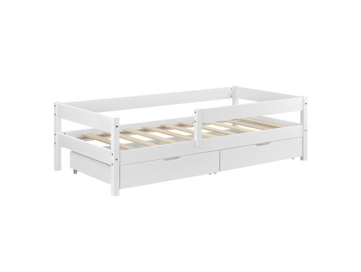 [en.casa] Kinderbett Borgarnes, Weiß, Holz, 2 Schubladen, 90x200 cm, Babymöbel & Kindermöbel, Kinderzimmer & Jugendzimmer, Kinderbetten
