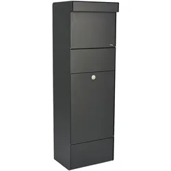 ALLUX Grundform  Design Paket-Briefkasten - Schwarz, mit 5x Frontplatten
