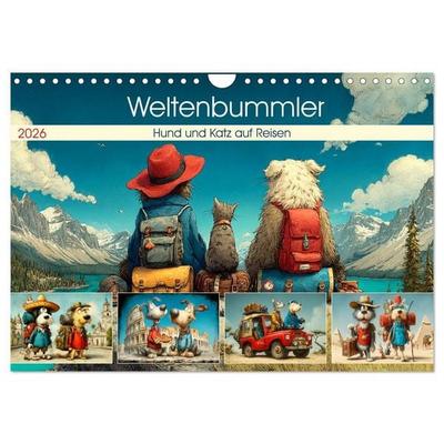 Hurley, R: Weltenbummler. Hund und Katz auf Reisen (Wandkale