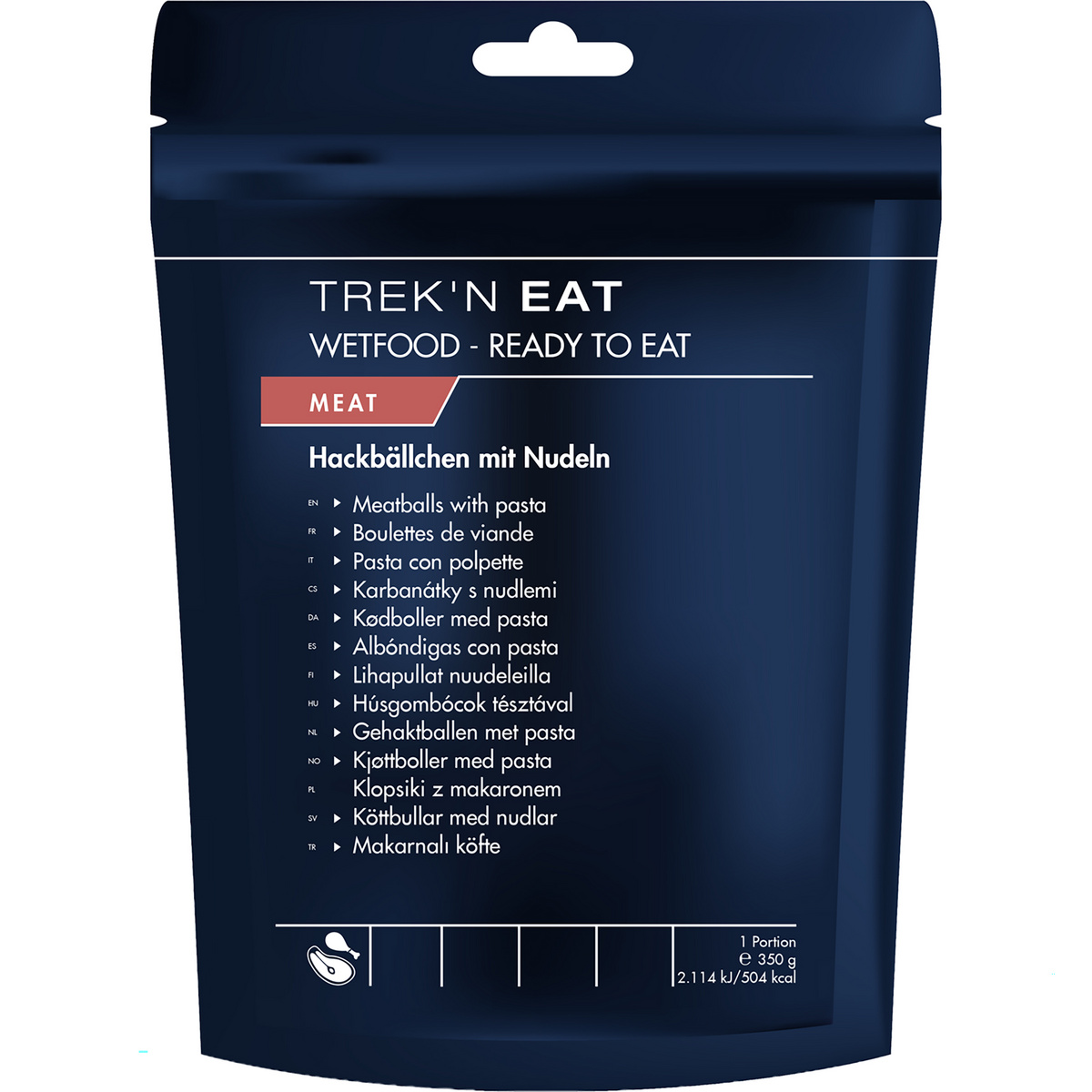 Trek'n Eat Ready to Eat Hackbällchen mit Nudeln (Größe 350g, blau)