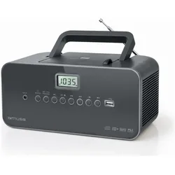 Muse Portable radio M-28DG USB port, AUX in (FM, MW, PLL, Bluetooth), Radio, Grau, Schwarz