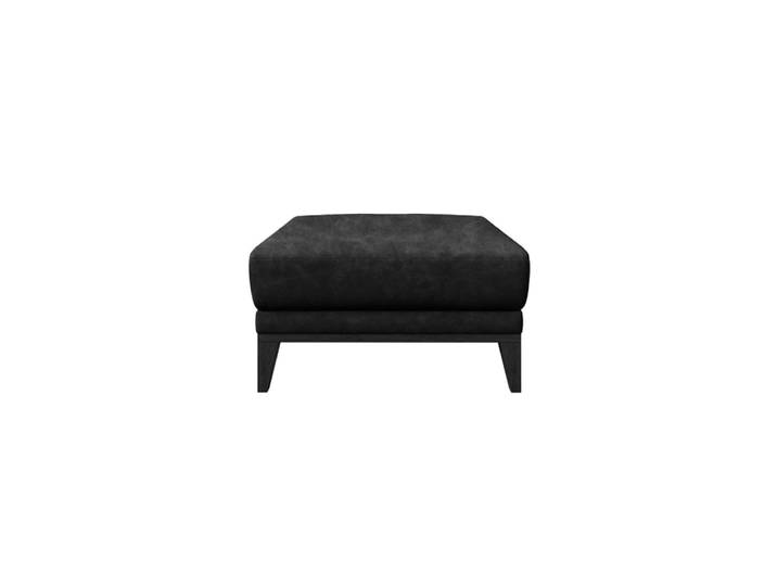 Pouf en cuir naturel noir