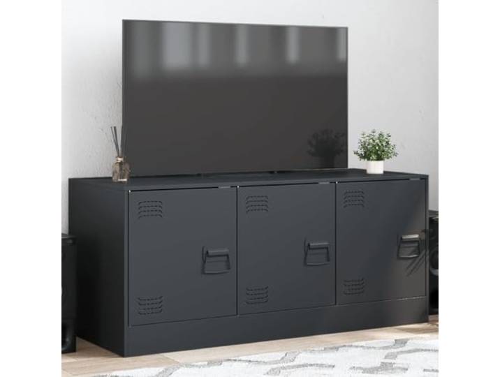 HEFZGDB TV-Schrank Anthrazit 99x39x44 cm Stahl Gestell mit praktischem Stauraum und pflegeleichter Oberfläche, Robustes Möbelstück für das Wohnzimmer
