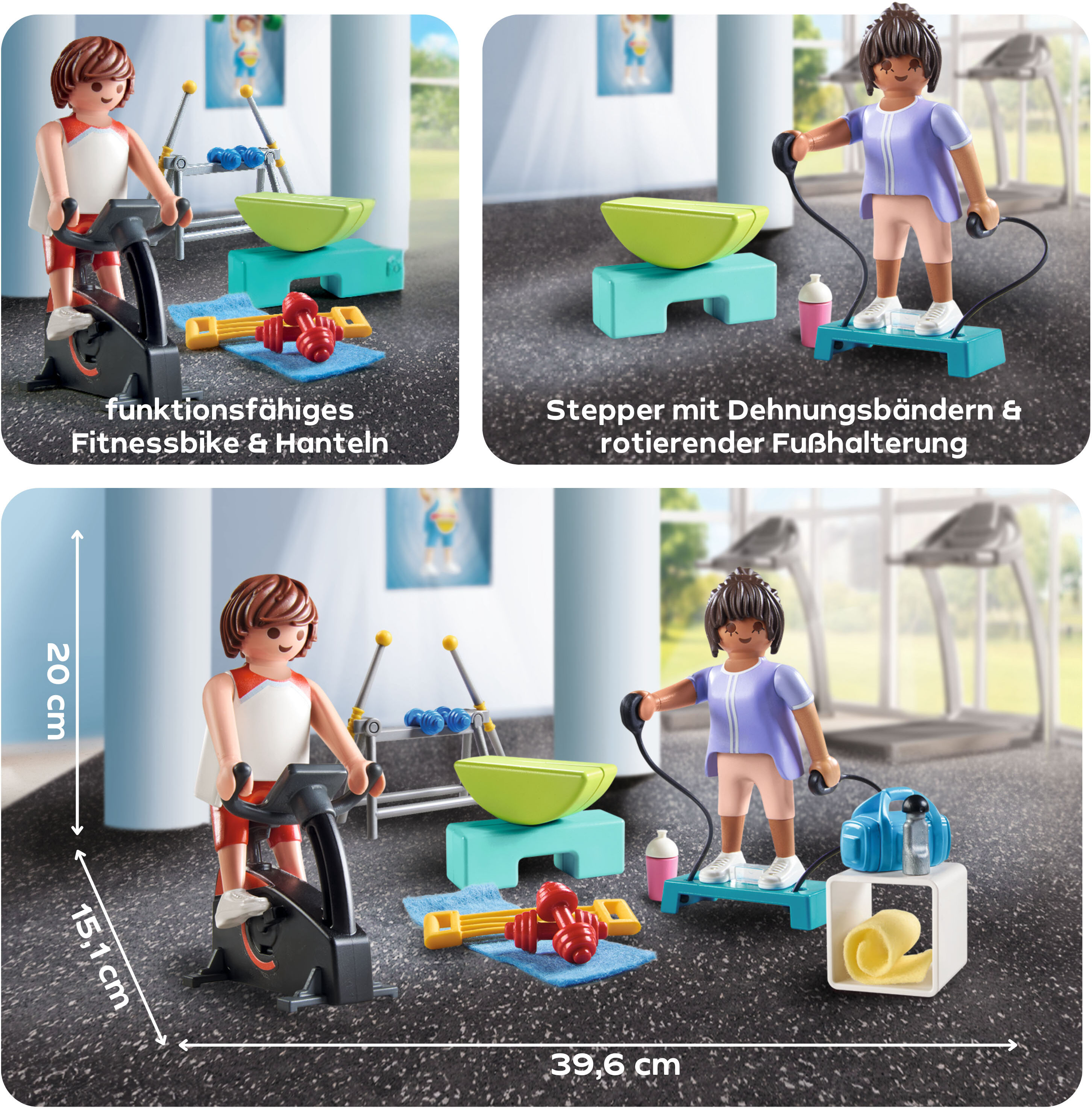 Konstruktions-Spielset PLAYMOBIL "Fitnesstraining (71806), Playmobil My Life", bunt, Spielbausteine, Kinder, Kunststoff, Konstruktions-Spielset, Made in Europe