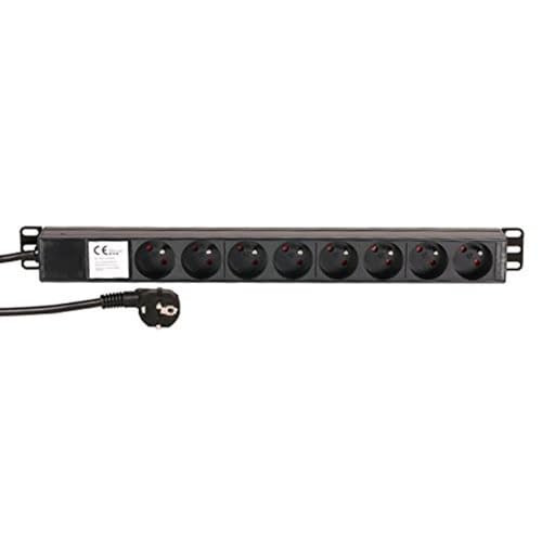 Adam Hall Cables 87478 19 inch stroomverdeler 1HE 8-voudig met Franse norm