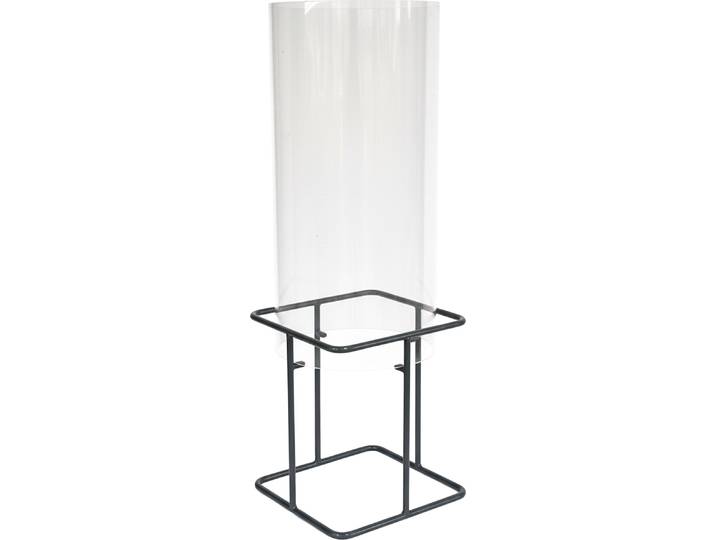 Relaxdays Colonne à poissons\, H x P : 41 x 20 cm\, acrylique\, métal\, tour à poissons pour bassin de jardin\, décoration de bassin\, transparent/gris