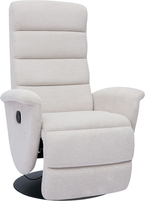 Miliboo Fauteuil pivotant relax manuel en tissu chenille beige NELSON