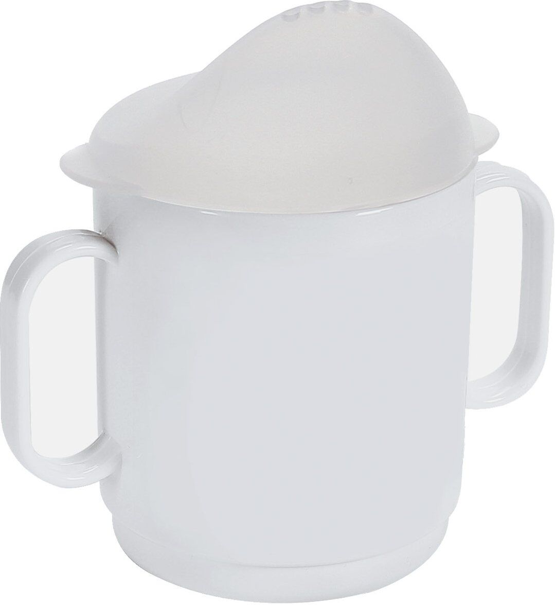 Bicchiere bimbo Cosmoplast 262 con coperchio 2 manici Bianco