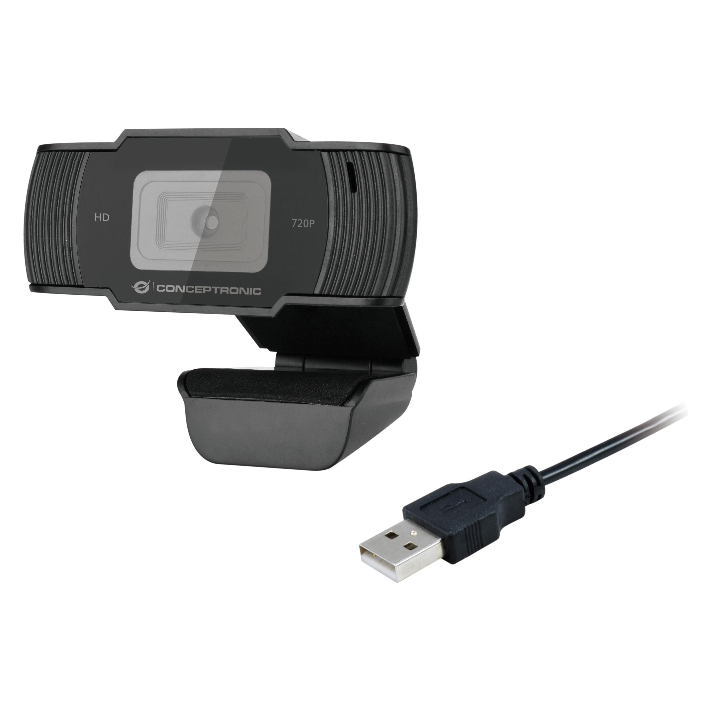 Conceptronic AMDIS 720P HD Webcam mit Mikrofon (AMDIS05B)