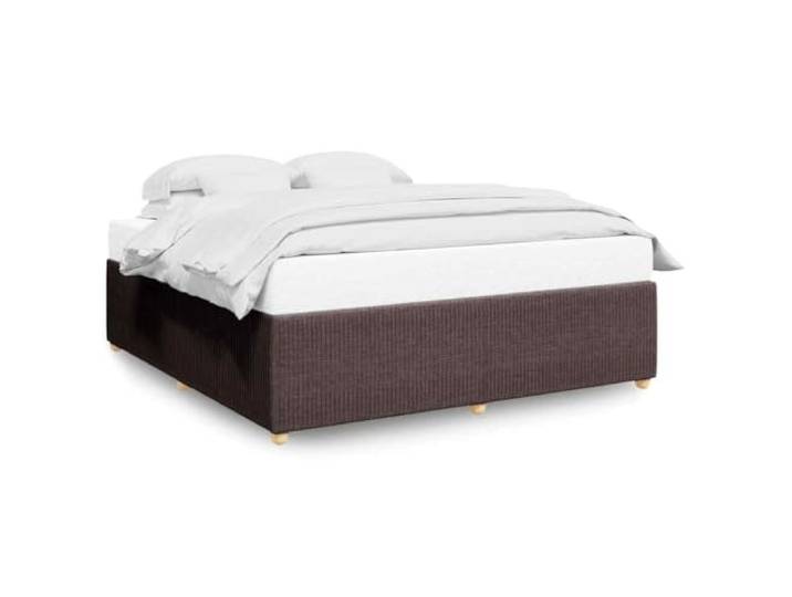 PUGYNBK Bettgestell aus Polyester, Dunkelbraun, 180 x 200 cm Lattenrost, stabile Füße, atmungsaktiv, ohne Matratze, für Schlafzimmer