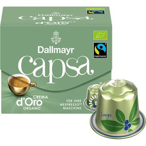 Dallmayr Kaffeekapseln Capsa Gran Verde Lungo, Bio, 10 Kapseln, für Nespresso